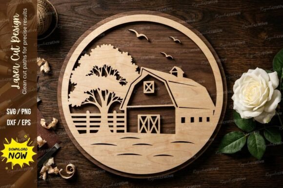 Bringing the Countryside Home with Rustic Farm Barn Laser Cut Wood Art