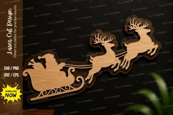 Crafting Holiday Magic with Santa Sleigh Reindeer SVG