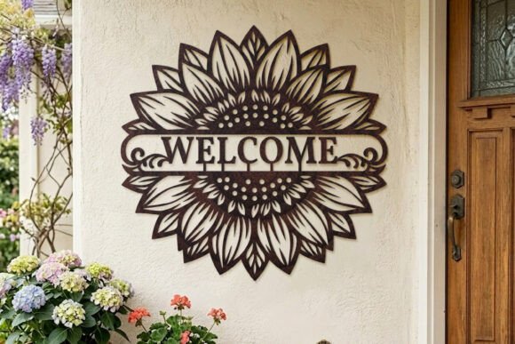 Create a Warm First Impression with a Laser Cut Sunflower Welcome Sign SVG