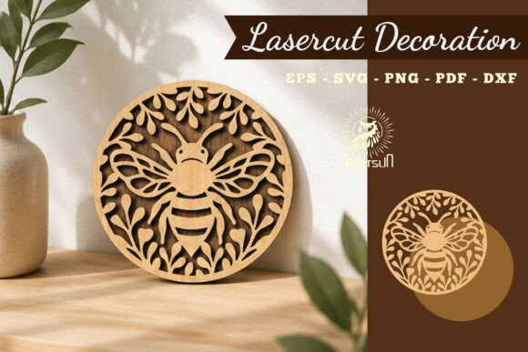 Elevate Your Craft Projects with the Floral Bee Lasercut Decoration SVG 1
