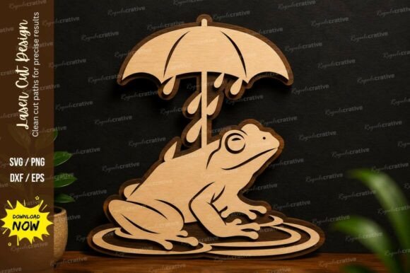 Elevating Precision Craftsmanship with the Frog Umbrella Laser Cut SVG Design