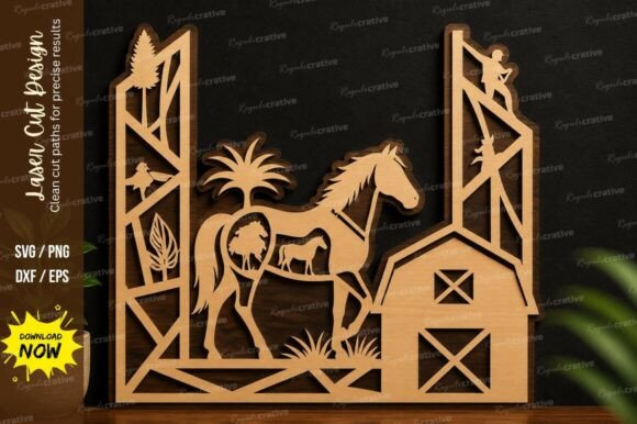 Evaluating the Farm Horse Barn Laser Cut SVG Design for Professional Projects