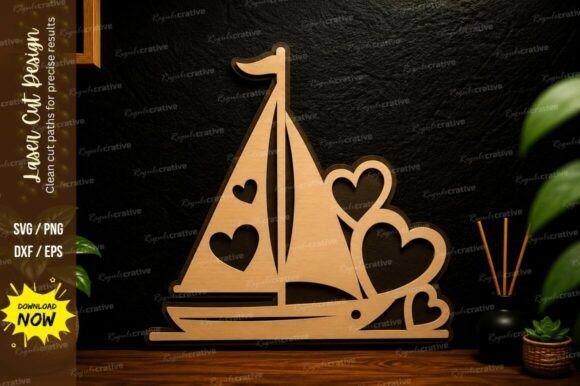 Evaluating the Romantic Sailboat Laser Cut SVG Design for Precision Crafting Projects