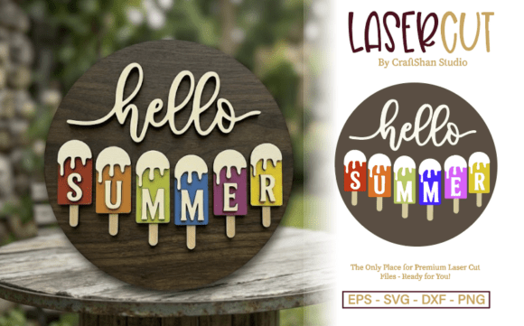Hello Summer Popsicles Round Door Sign Guide