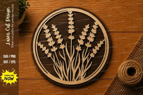 Lavender Floral Circle SVG Botanical: A Premium Design for Precision and Creativity