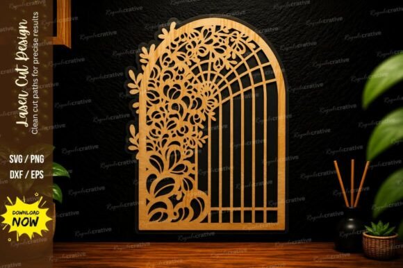Mastering Your Projects with a Premium Floral Arch Window Laser Cut SVG Design
