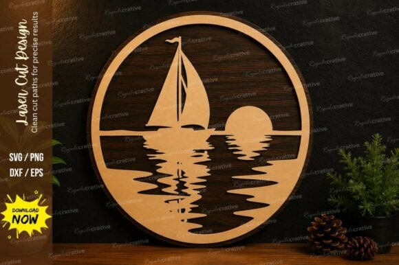 Sunset Sailboat Laser Cut SVG Design Guide