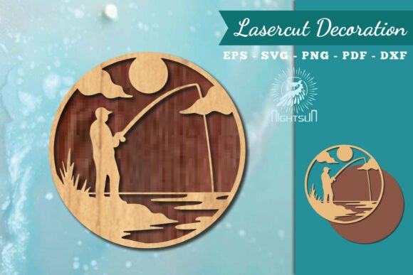 Transforming Spaces with Fishing Round Lasercut Wall Decor SVG 1