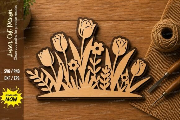 Tulip Flower Border Laser Cut SVG: A Versatile Design for Creative Projects