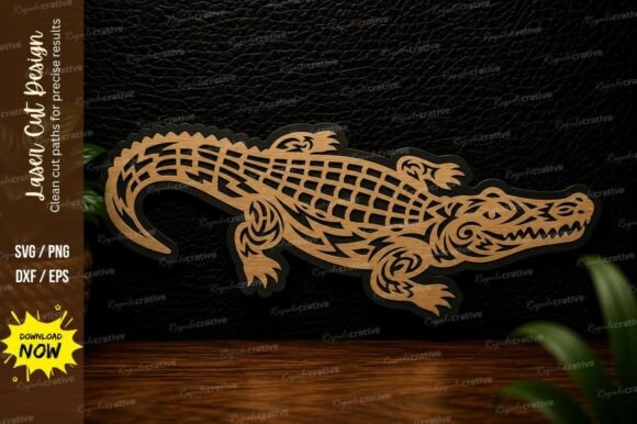 Unleashing Precision with the Alligator Crocodile Laser Cut SVG Design