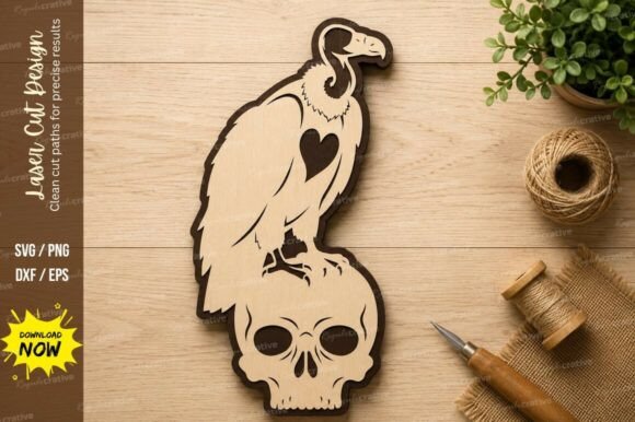 Vulture Skull Gothic Laser Cut SVG Design Guide